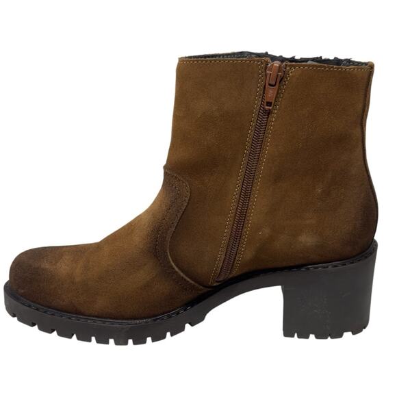 Eric Michael Caressa Suede Heeled Ankle Boots Brown Chinky Zip Boho Size 40 9.5 - Picture 6 of 13